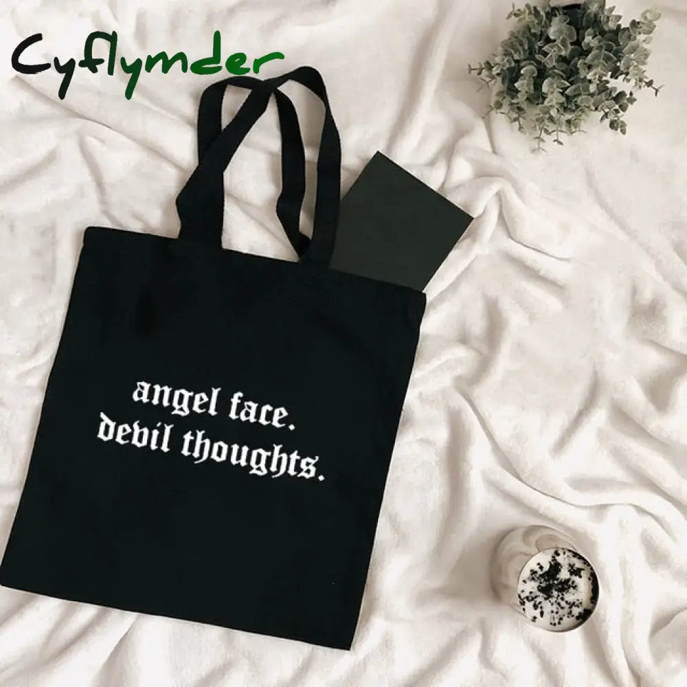 Cyflymder Harajuku Tumblr Graphic Ladies Shopping Bag Handbags Cloth Canvas Tote Bags Women Eco