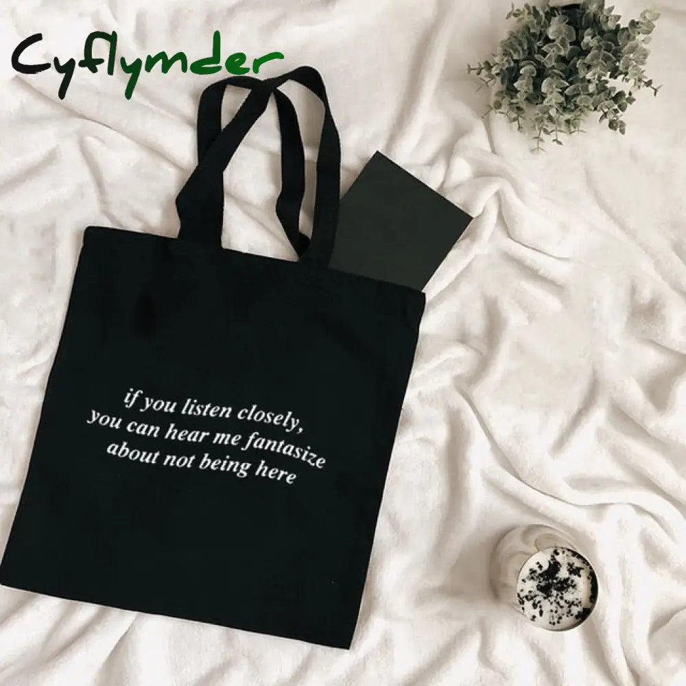 Cyflymder Harajuku Tumblr Graphic Ladies Shopping Bag Handbags Cloth Canvas Tote Bags Women Eco