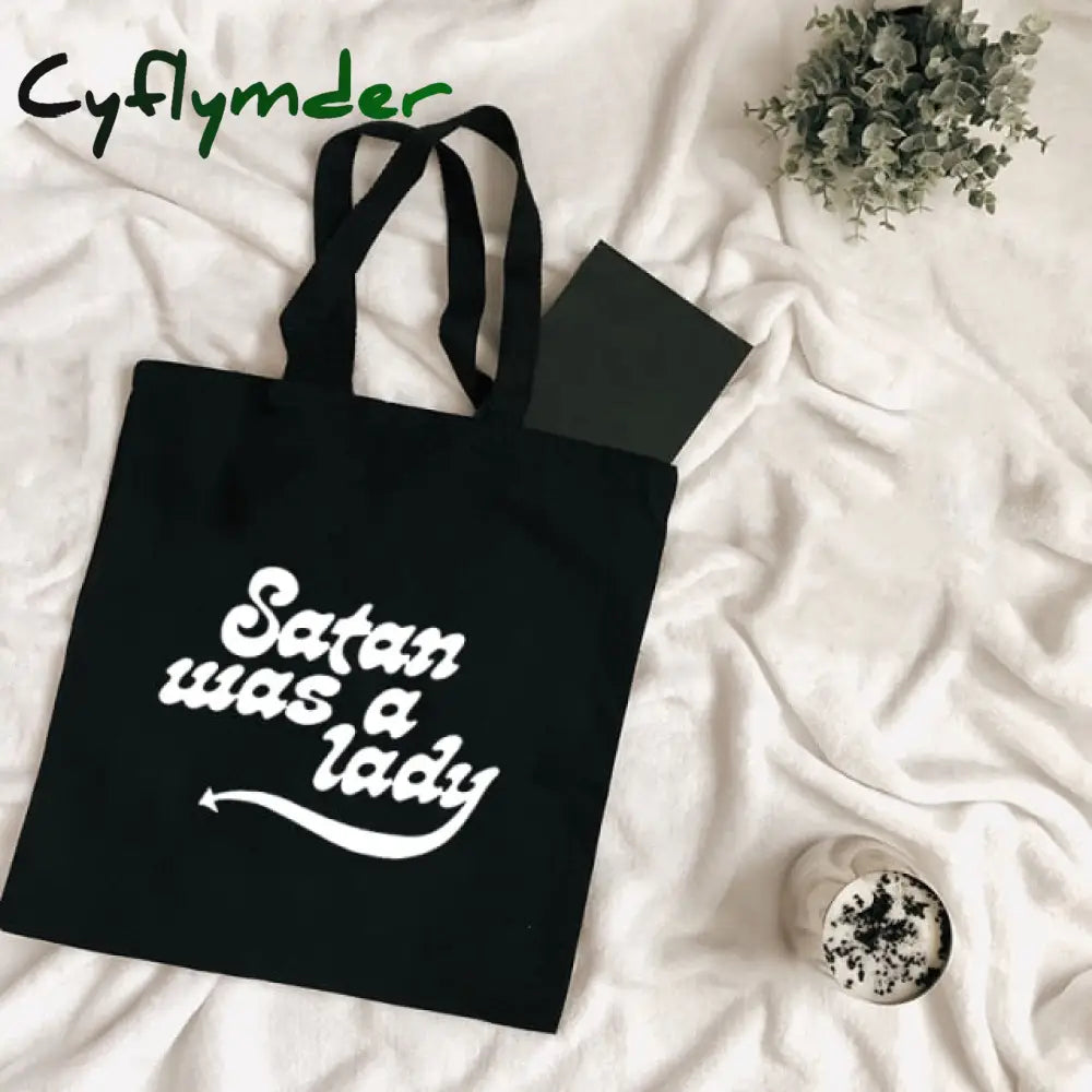 Cyflymder Harajuku Tumblr Graphic Ladies Shopping Bag Handbags Cloth Canvas Tote Bags Women Eco