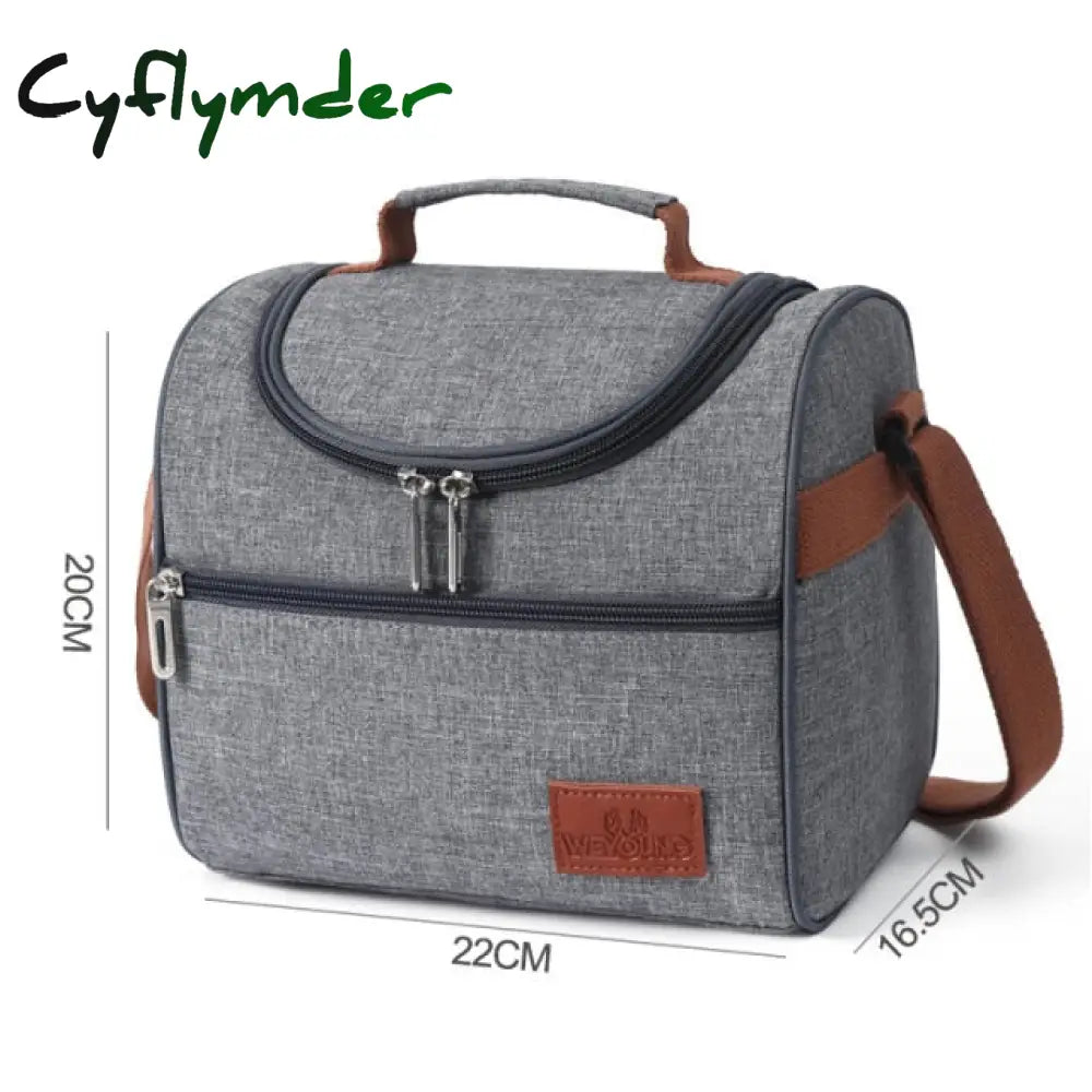 Cyflymder High Capacity Lunch Bag Women Outdoor Camping Hiking Food Thermal Pouch Child Picnic