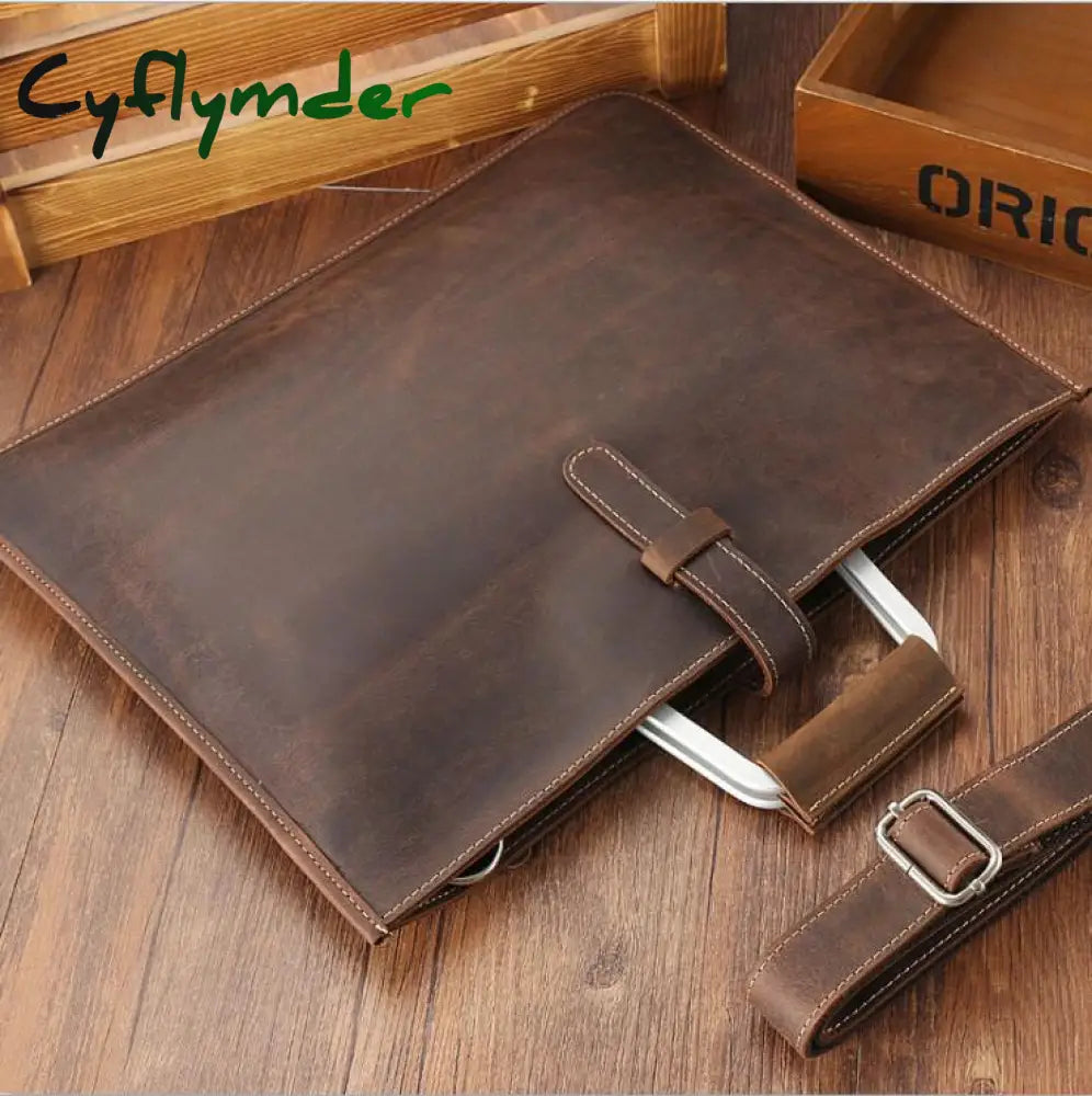 Cyflymder High Fashion Luxury Clutch Bag Men’s A4 File Document Purse Wallet Top Layer Ipad