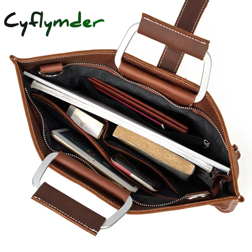 Cyflymder High Fashion Luxury Clutch Bag Men’s A4 File Document Purse Wallet Top Layer Ipad