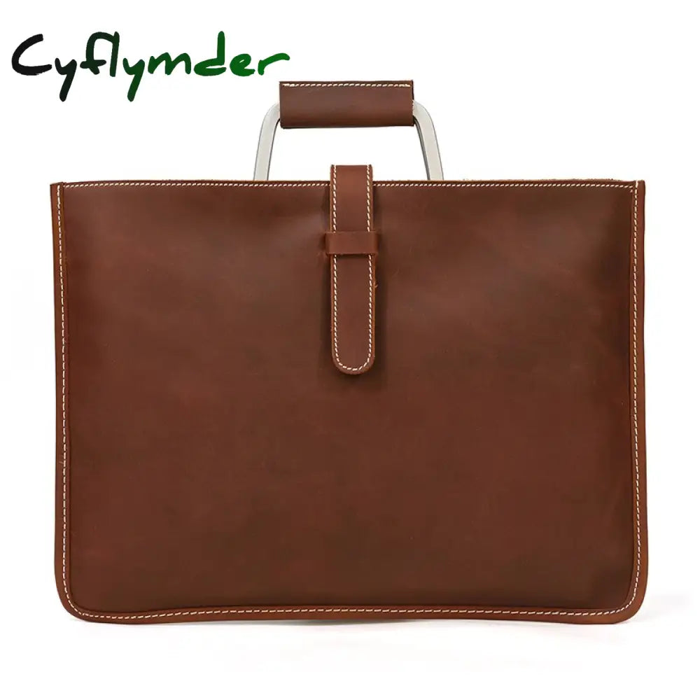 Cyflymder High Fashion Luxury Clutch Bag Men’s A4 File Document Purse Wallet Top Layer Ipad