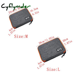 Cyflymder High Grade Nylon 2 Layers Travel Electronic Accessories Organizer Bag Gadget Carry