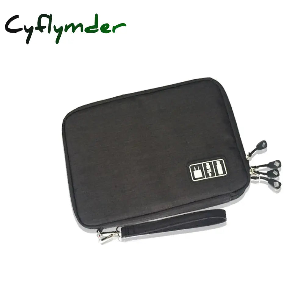 Cyflymder High Grade Nylon 2 Layers Travel Electronic Accessories Organizer Bag Gadget Carry