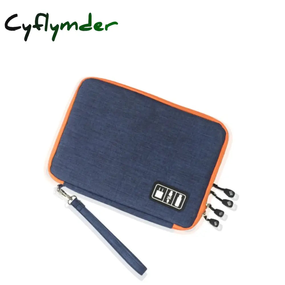 Cyflymder High Grade Nylon 2 Layers Travel Electronic Accessories Organizer Bag Gadget Carry