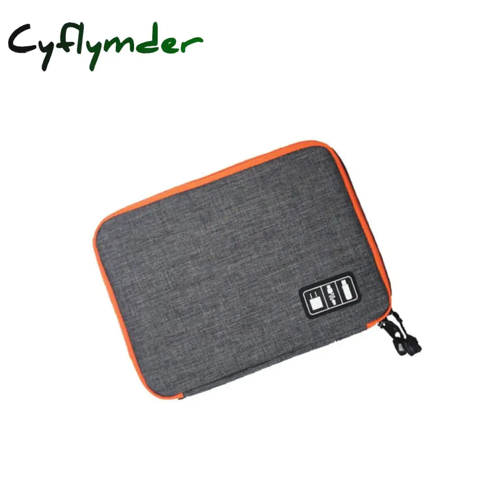 Cyflymder High Grade Nylon 2 Layers Travel Electronic Accessories Organizer Bag Gadget Carry