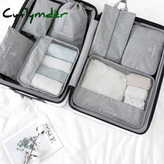 Cyflymder High Quality 7Pcs/Set Travel Bag Set Women Men Luggage Organizer For Clothes Shoe