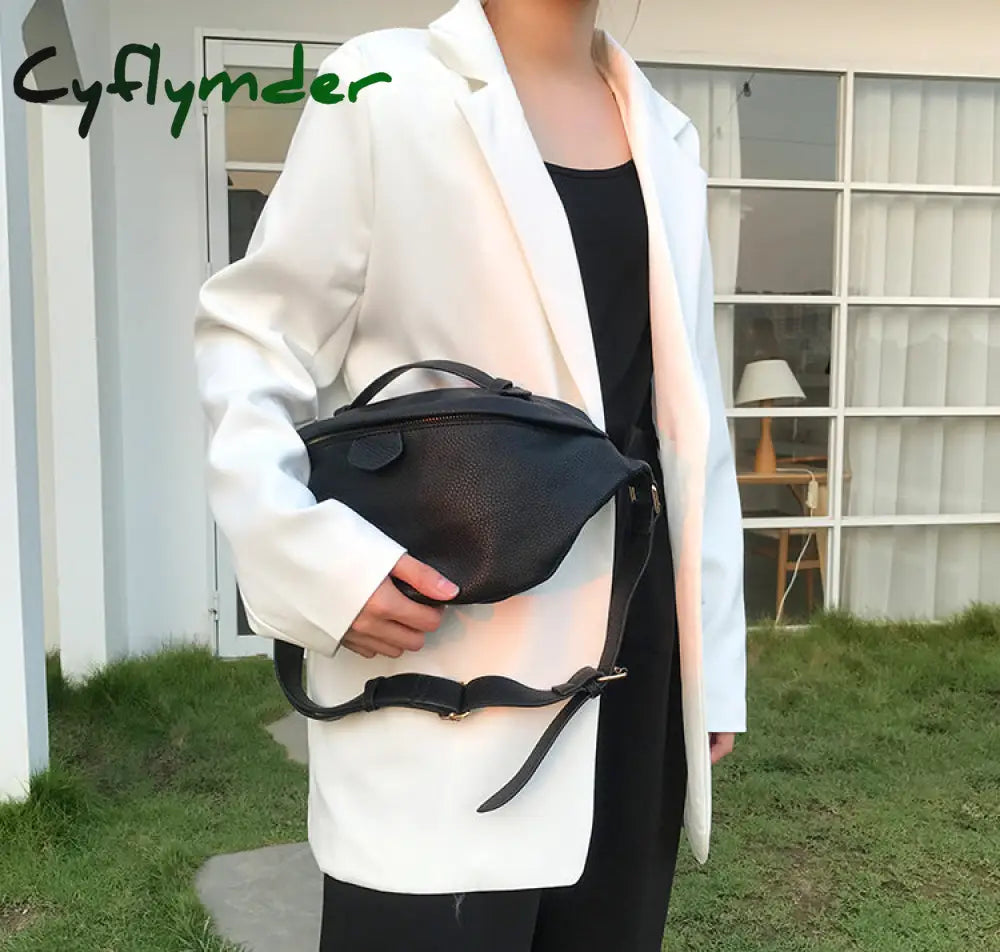 Cyflymder High Quality Fashion Women Chest Crossbody Bag Wide Strap Soft Artificial Leather