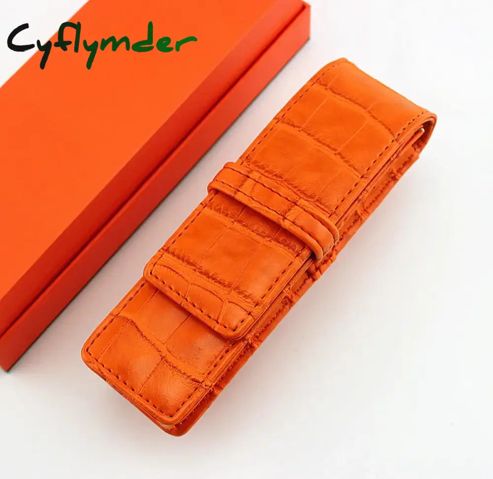 Cyflymder High Quality Leather Fountain Pen Case / Bag For 2 Pens - Color Holder Pouch