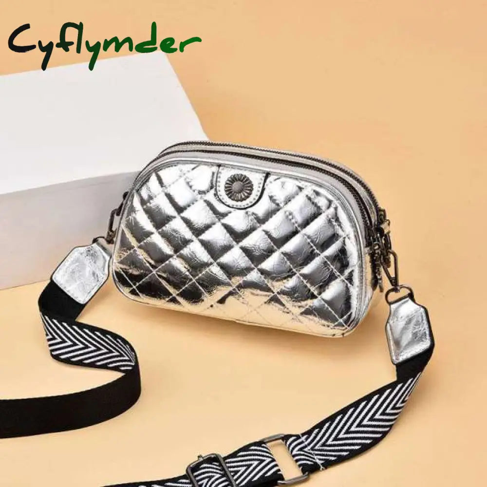 Cyflymder High Quality Palid Pu Leather Women Messenger Bags Luxury Handbags Designer Summer Wide