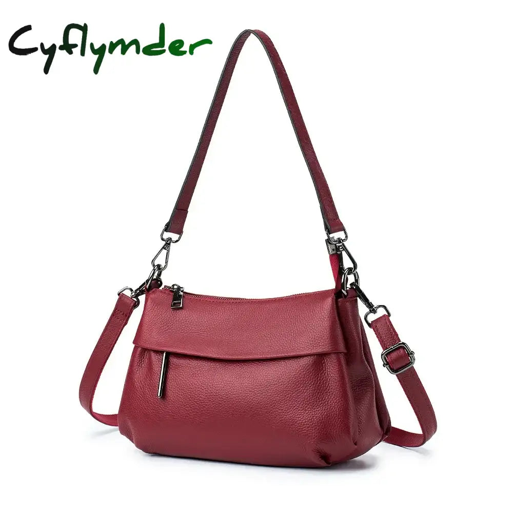 Cyflymder High Quality Real Leather Handbag Ladies’ Genuine Leather Shoulder Bags Women’s Casual Messenger Bags