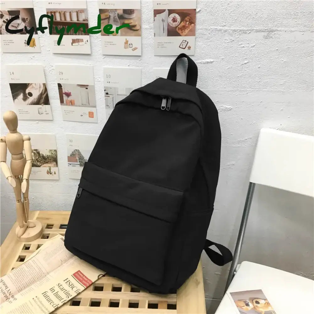 Cyflymder High Quality Women Backpack Solid Color Shoulder Bag Fashion School For Teenage Girl