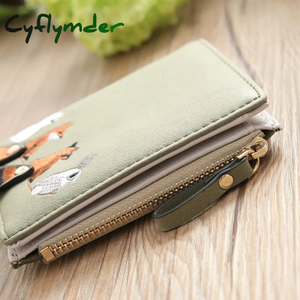 Cyflymder High Quality Women’s Wallet Lovely Cartoon Animals Short Leather Female Small Coin