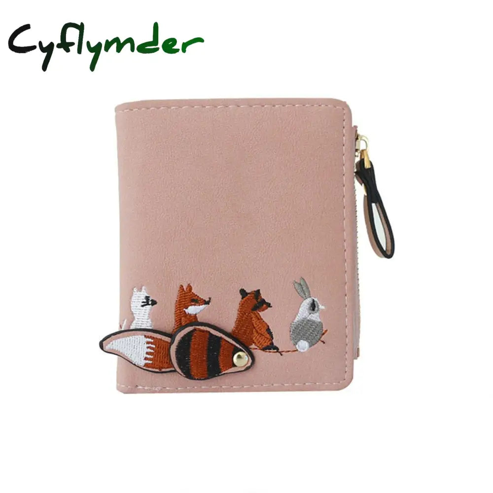 Cyflymder High Quality Women’s Wallet Lovely Cartoon Animals Short Leather Female Small Coin