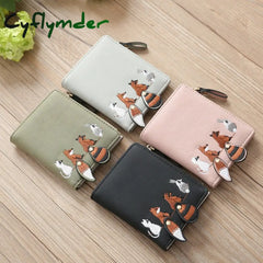 Cyflymder High Quality Women’s Wallet Lovely Cartoon Animals Short Leather Female Small Coin