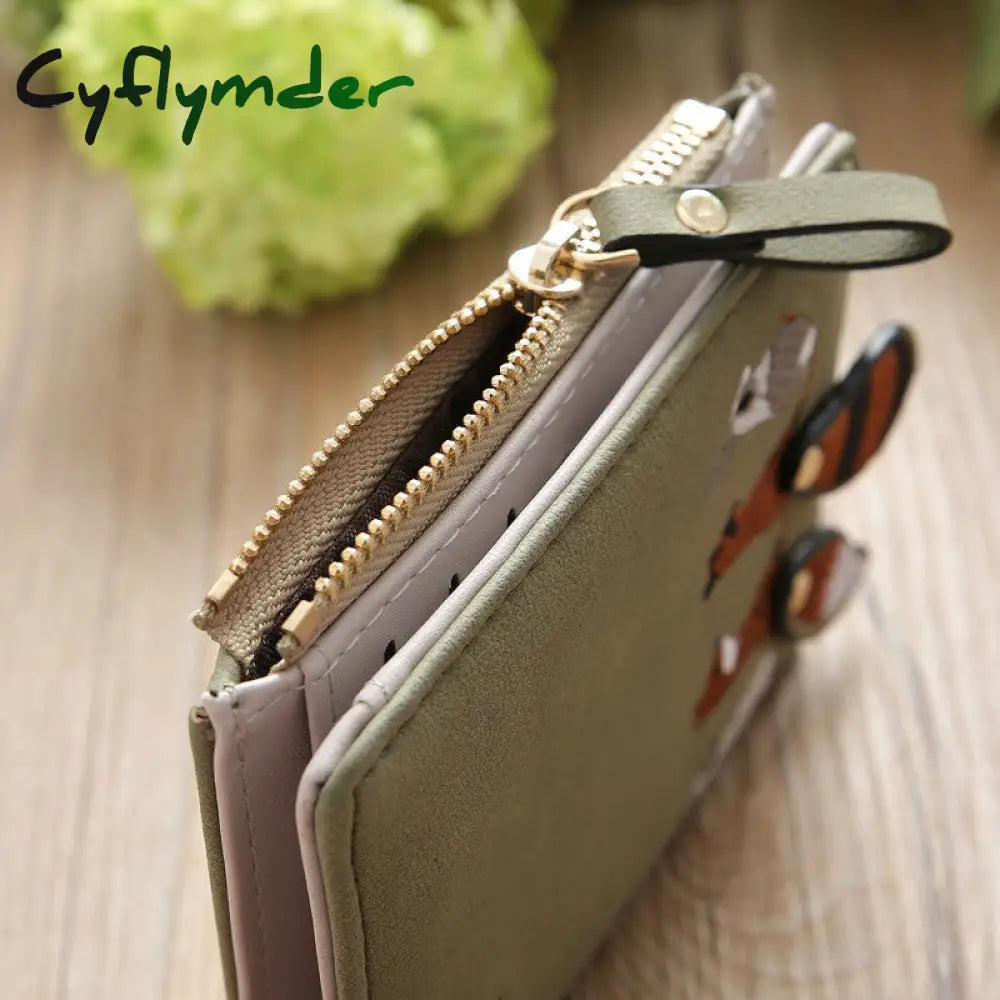 Cyflymder High Quality Women’s Wallet Lovely Cartoon Animals Short Leather Female Small Coin