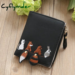 Cyflymder High Quality Women’s Wallet Lovely Cartoon Animals Short Leather Female Small Coin