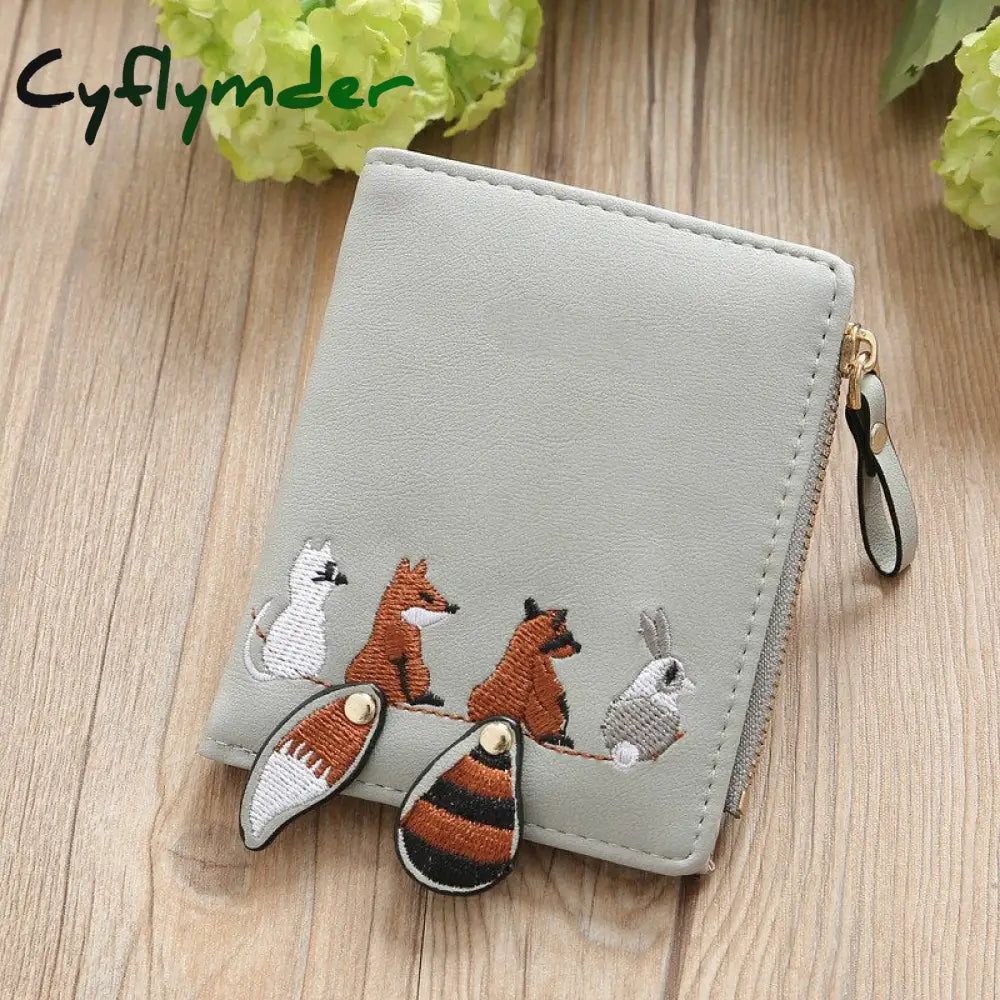 Cyflymder High Quality Women’s Wallet Lovely Cartoon Animals Short Leather Female Small Coin