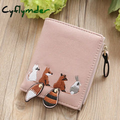 Cyflymder High Quality Women’s Wallet Lovely Cartoon Animals Short Leather Female Small Coin