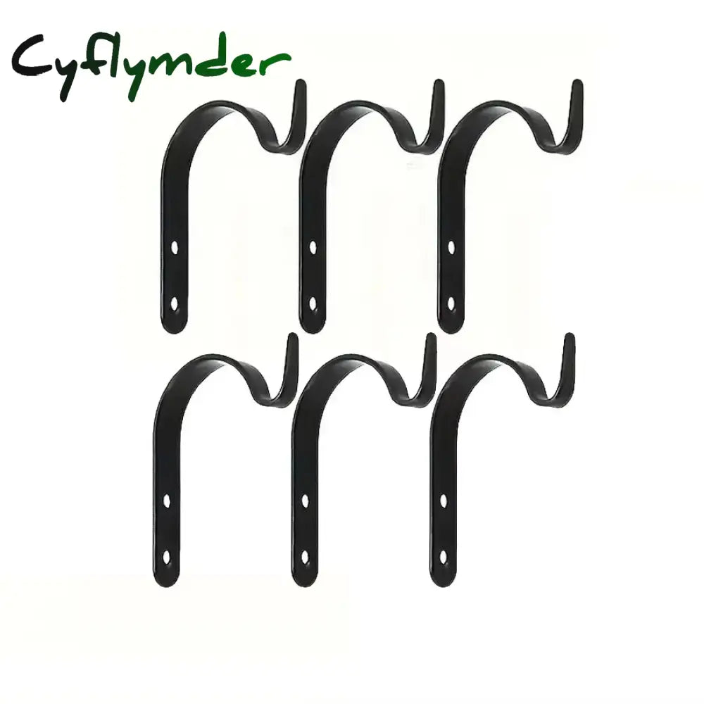 Cyflymder Home Improvement Metal J-shaped Wrought Iron Hooks Painting Flower Baskets Clothes Accessories 3pcs