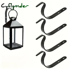 Cyflymder Home Improvement Metal J-shaped Wrought Iron Hooks Painting Flower Baskets Clothes Accessories