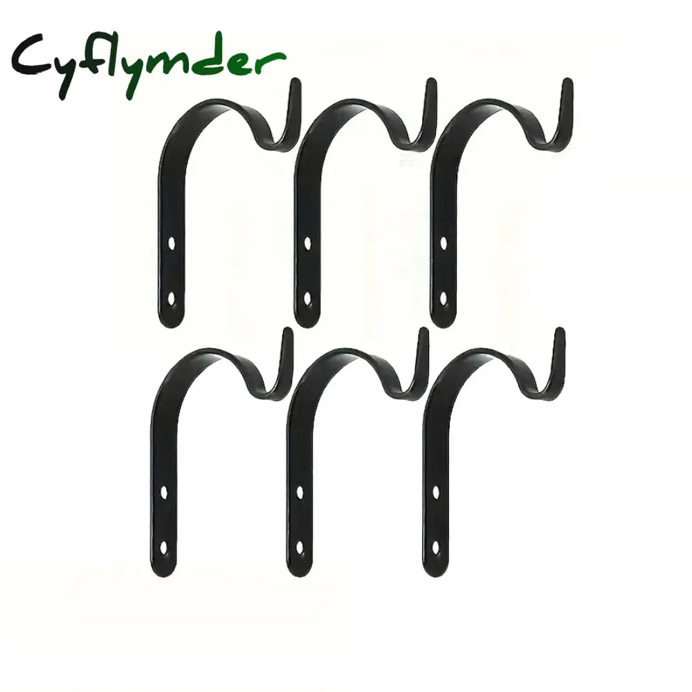 Cyflymder Home Improvement Metal J-shaped Wrought Iron Hooks Painting Flower Baskets Clothes Accessories 4PCs