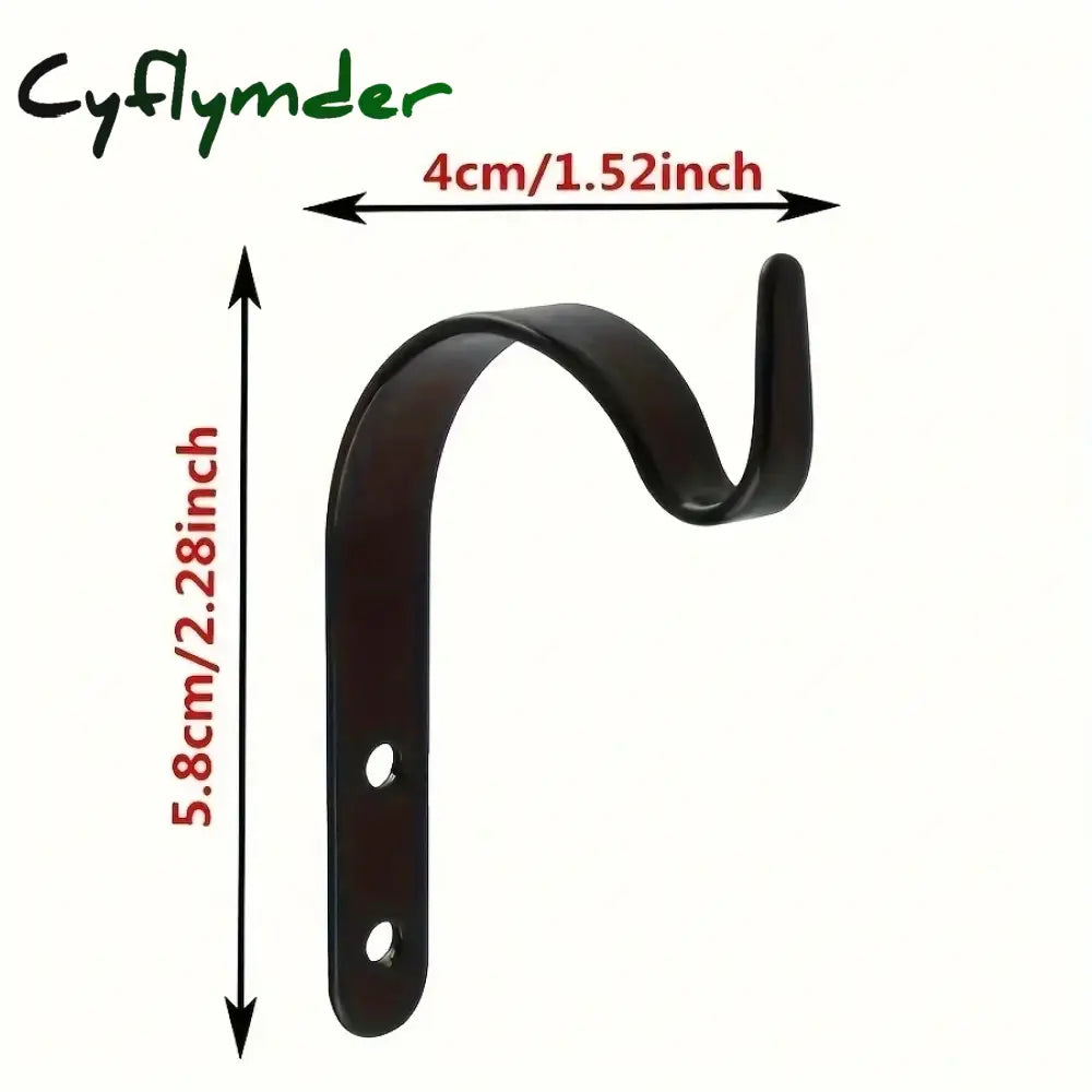 Cyflymder Home Improvement Metal J-shaped Wrought Iron Hooks Painting Flower Baskets Clothes Accessories