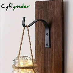 Cyflymder Home Improvement Metal J-shaped Wrought Iron Hooks Painting Flower Baskets Clothes Accessories