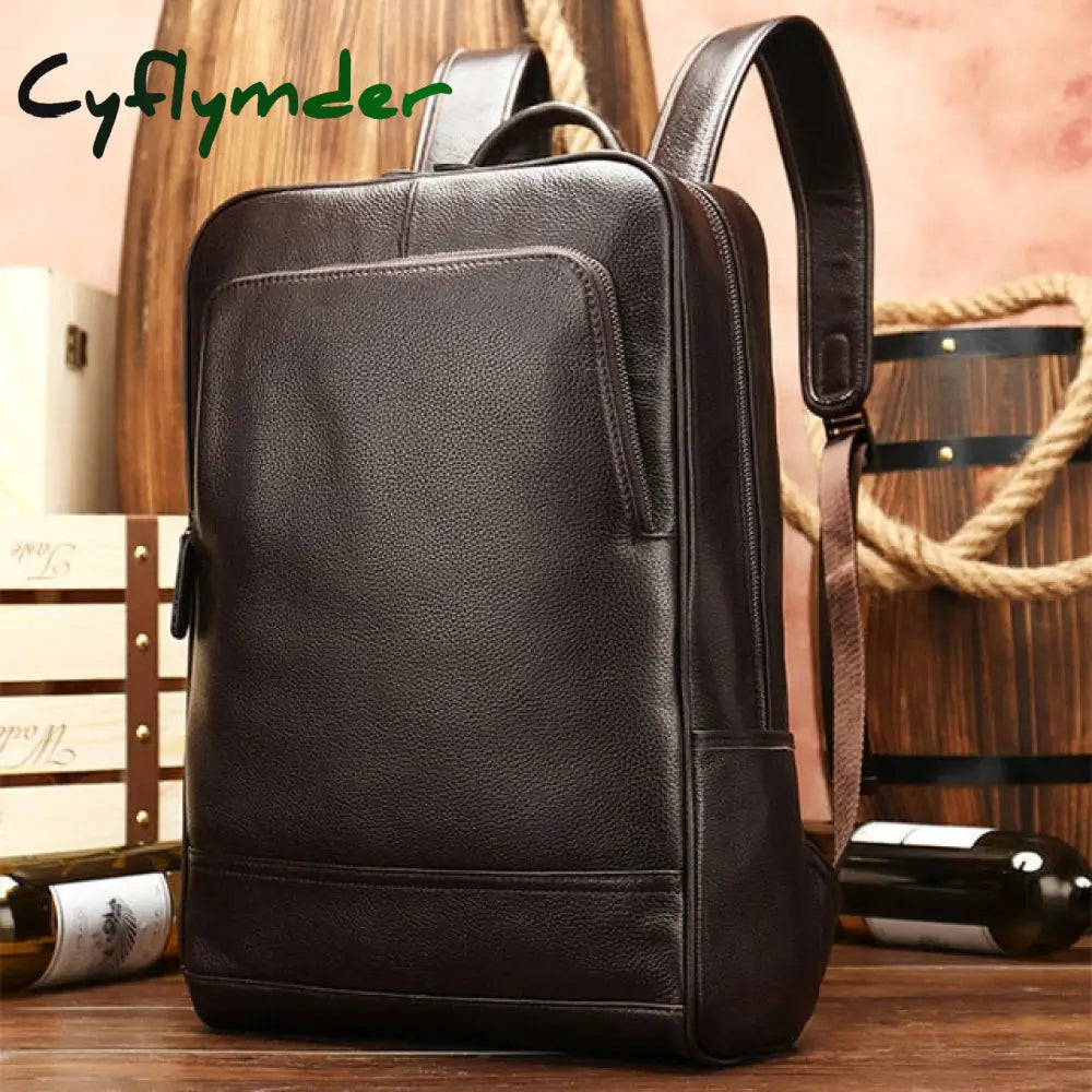 Cyflymder Hot Fashion Genuine Leather Backpack Real Cowskin Travel Backpacks Men Women Daypack