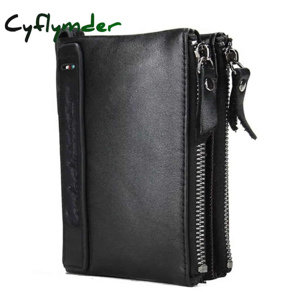 Cyflymder Hot Genuine Crazy Horse Cowhide Leather Men Wallet Short Coin Purse Small Vintage Wallets