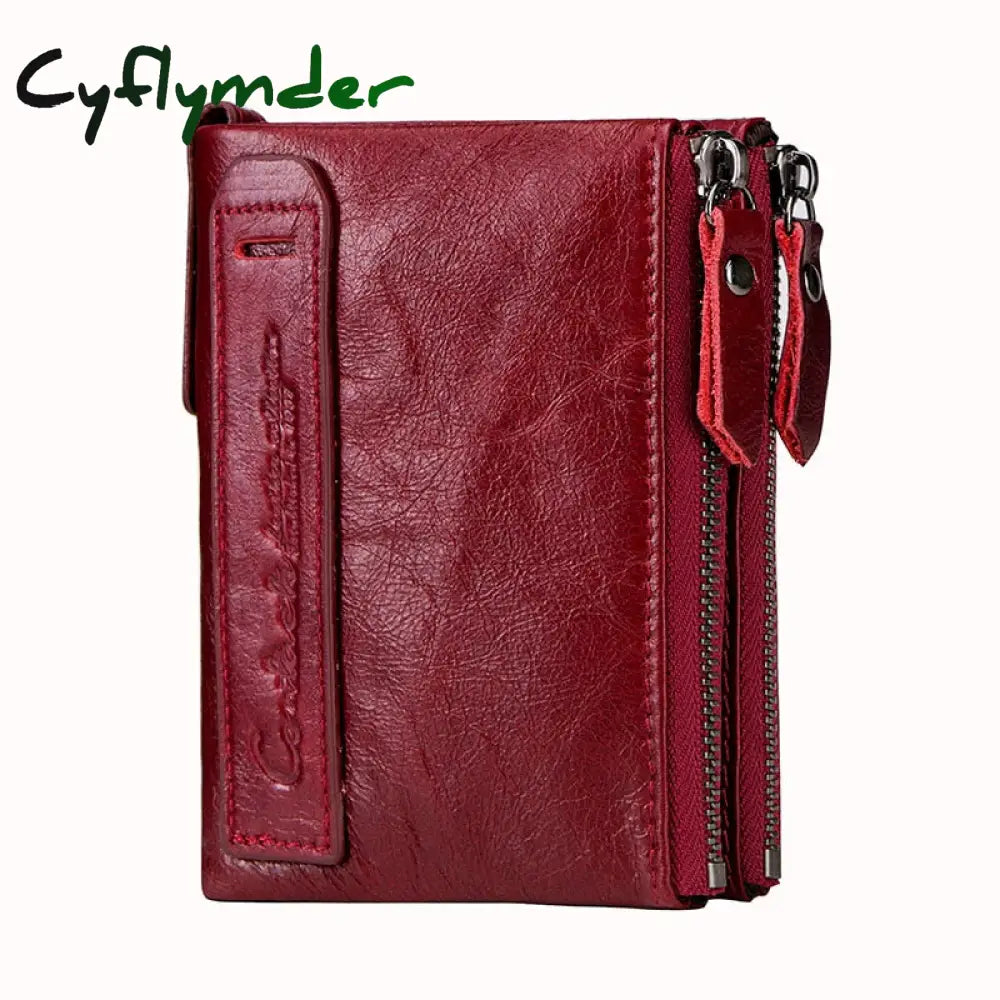 Cyflymder Hot Genuine Crazy Horse Cowhide Leather Men Wallet Short Coin Purse Small Vintage Wallets