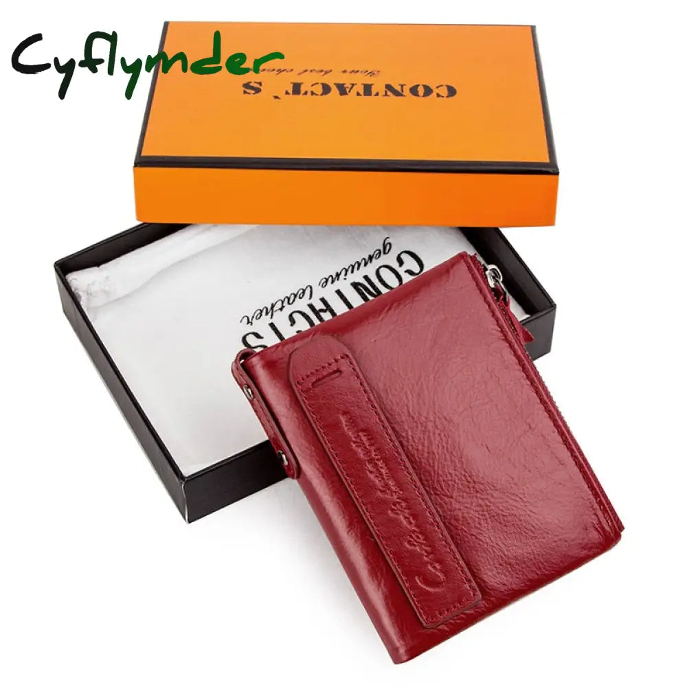 Cyflymder Hot Genuine Crazy Horse Cowhide Leather Men Wallet Short Coin Purse Small Vintage Wallets