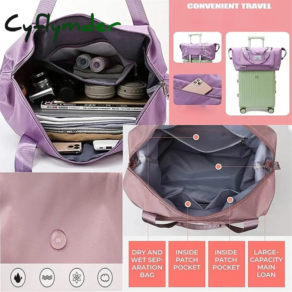 Cyflymder Hot Large Capacity Folding Travel Bags Waterproof Tote Handbag Duffle Multifunctional