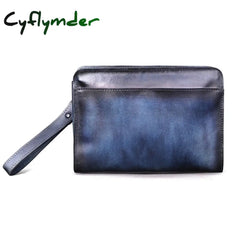 Cyflymder Hot Sale Brand Luxury Male Men Thick Real Leather Vintage Coffee Under-Arm Bag Organizer