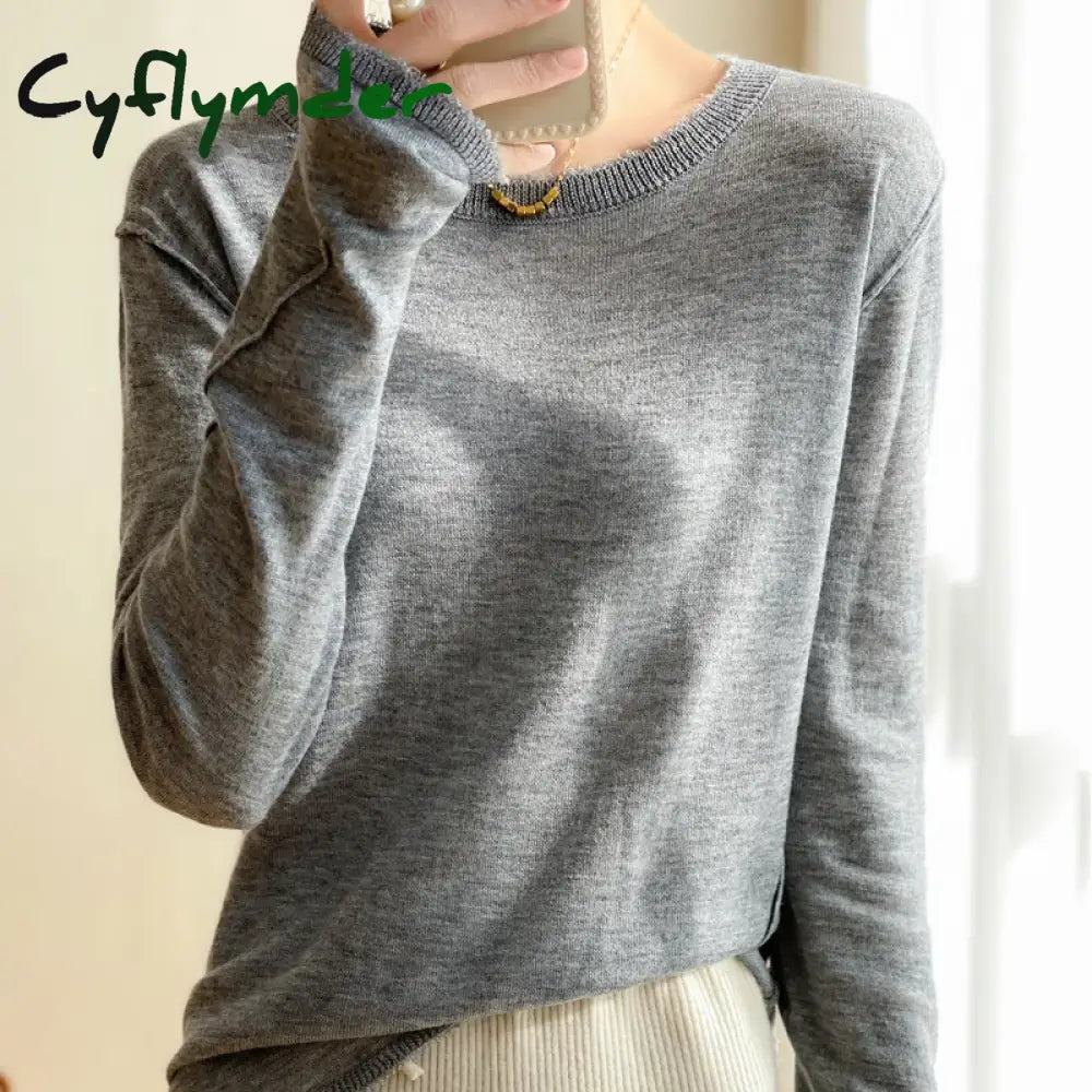 Cyflymder Hot Sale Spring/Summer Single Yarn Worsted Wool Fashion Loose Knit Top Lightweight