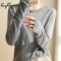 Cyflymder Hot Sale Spring/Summer Single Yarn Worsted Wool Fashion Loose Knit Top Lightweight