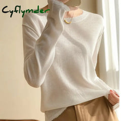 Single Yarn Worsted Wool Fashion Loose Knit Top Lightweight Comfortable Soft Waxy Sweater Long Sleeve