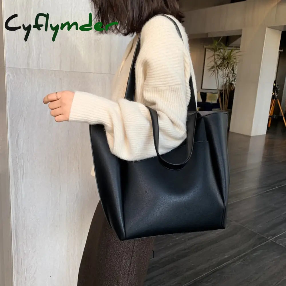 Cyflymder Hot Sell Totes Pu Leather Shoulder Shopping Bags For Women’s Shopper Daily Handbag