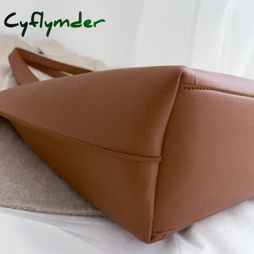 Cyflymder Hot Sell Totes Pu Leather Shoulder Shopping Bags For Women’s Shopper Daily Handbag