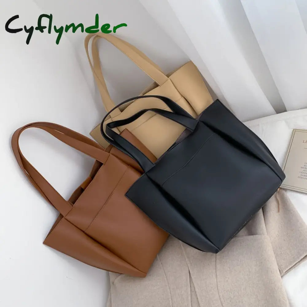 Cyflymder Hot Sell Totes Pu Leather Shoulder Shopping Bags For Women’s Shopper Daily Handbag