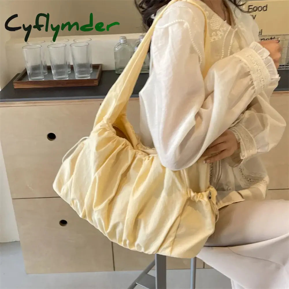 Cyflymder Hot Selling Fashion Nylon Pleated Women’s Crossbody Bag New Casual Trend Versatile Large Capacity Tote