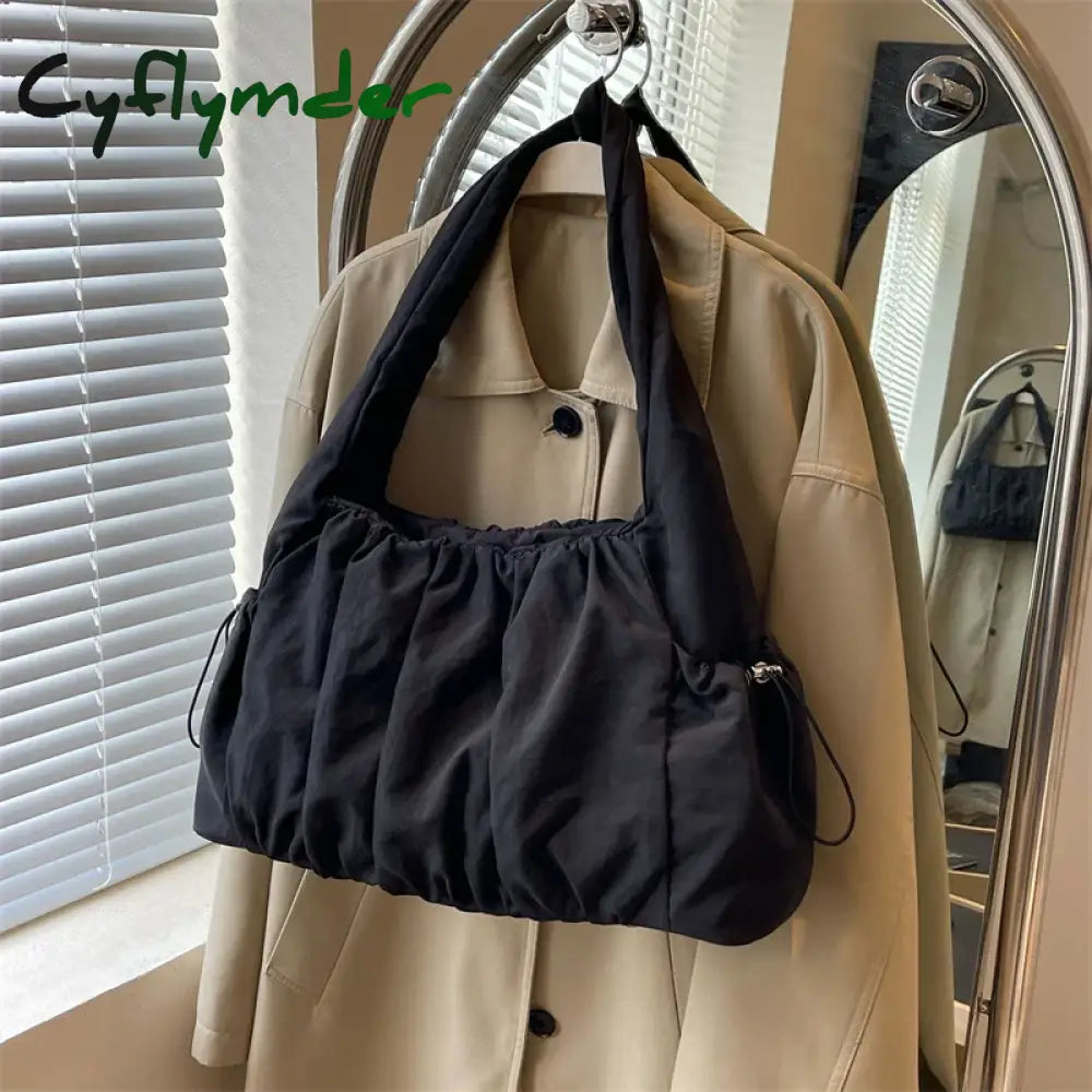 Cyflymder Hot Selling Fashion Nylon Pleated Women’s Crossbody Bag New Casual Trend Versatile Large Capacity Tote