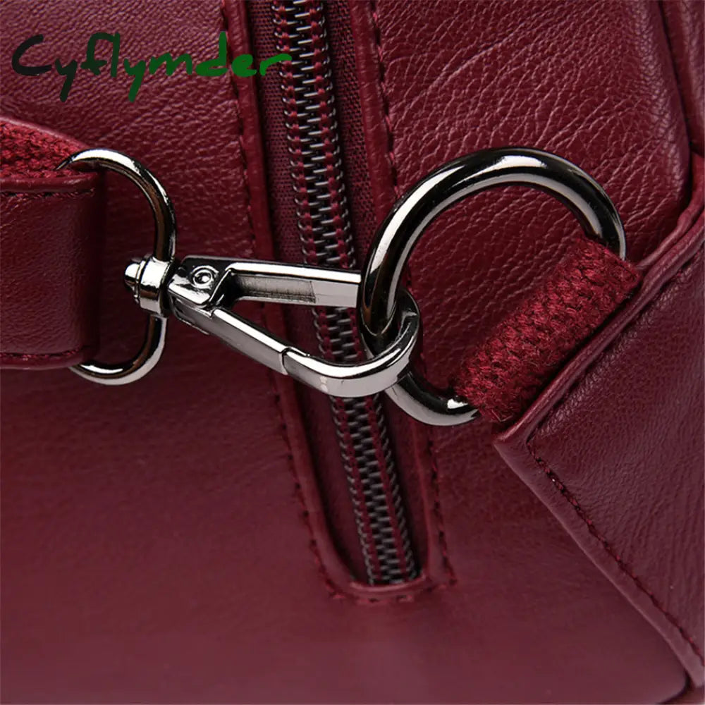 Cyflymder Hot Women Leather Backpacks Female Vintage Backpack For Teenage Girls School Chest Bag