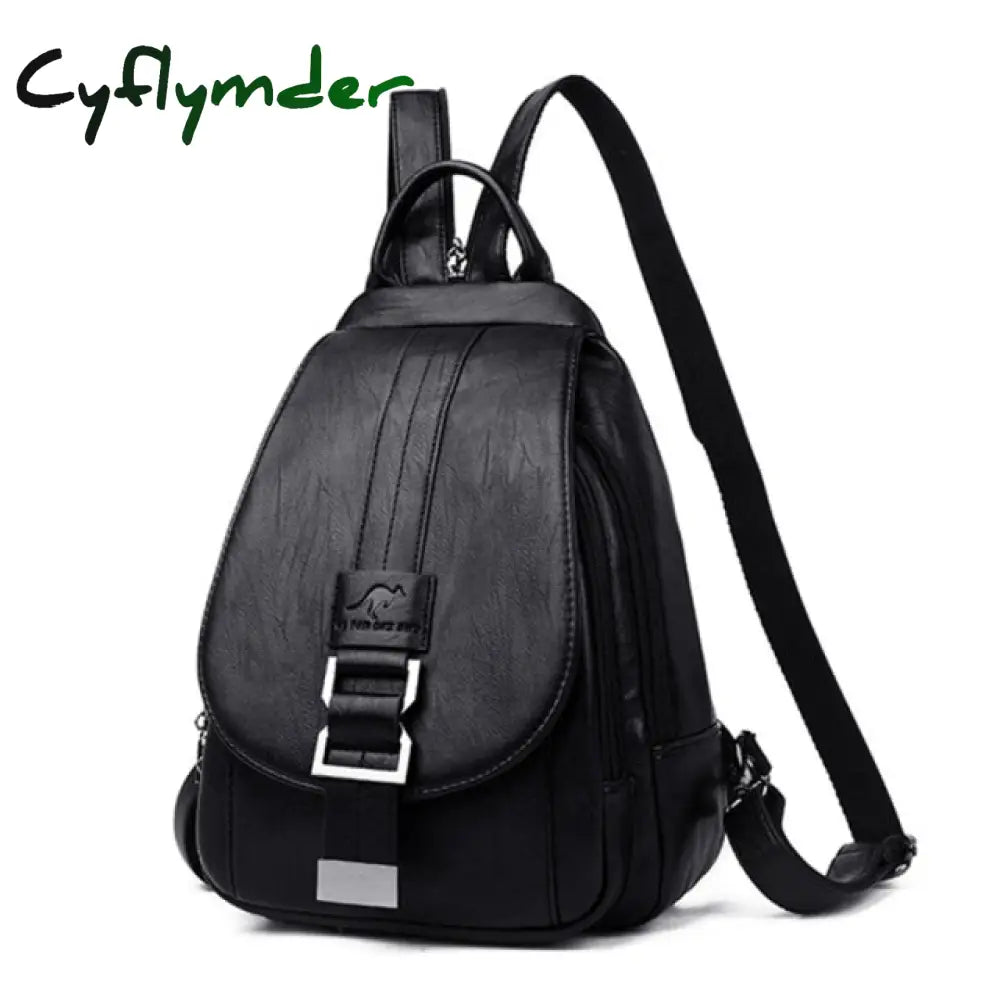 Cyflymder Hot Women Leather Backpacks Female Vintage Backpack For Teenage Girls School Chest Bag