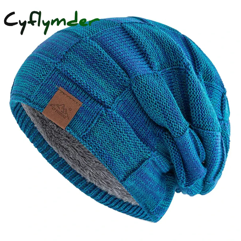 Cyflymder Hot Women Winter Hats Fashion Slouchy Warm Beanie Fashion Female Multicolor Mixing Color Design Knitted Cap