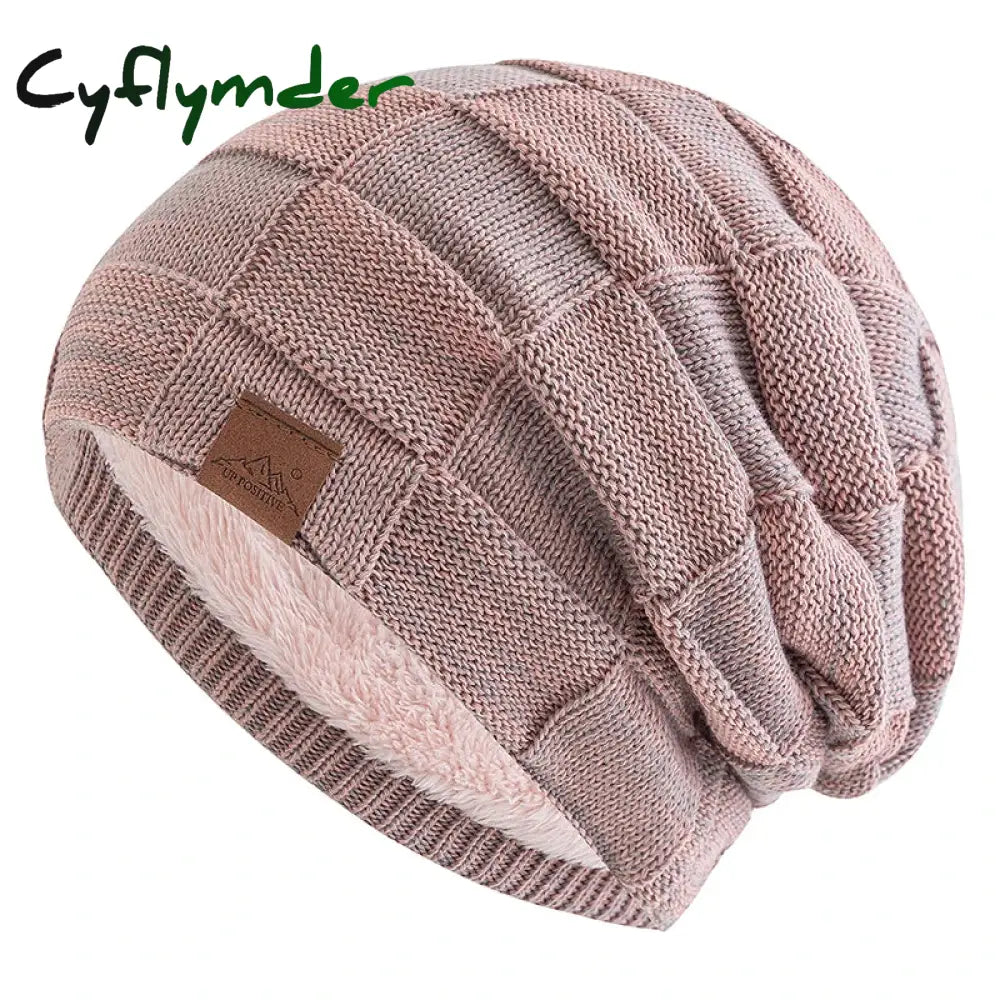 Cyflymder Hot Women Winter Hats Fashion Slouchy Warm Beanie Fashion Female Multicolor Mixing Color Design Knitted Cap