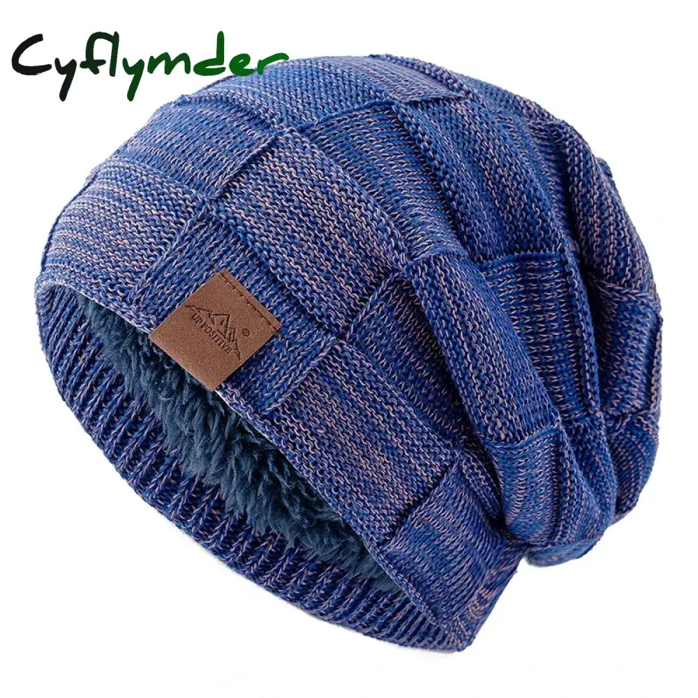 Cyflymder Hot Women Winter Hats Fashion Slouchy Warm Beanie Fashion Female Multicolor Mixing Color Design Knitted Cap