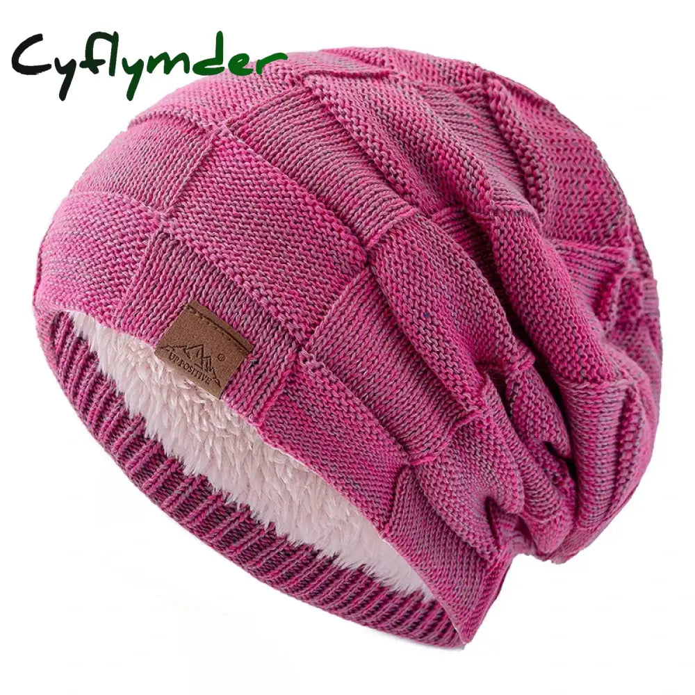 Cyflymder Hot Women Winter Hats Fashion Slouchy Warm Beanie Fashion Female Multicolor Mixing Color Design Knitted Cap