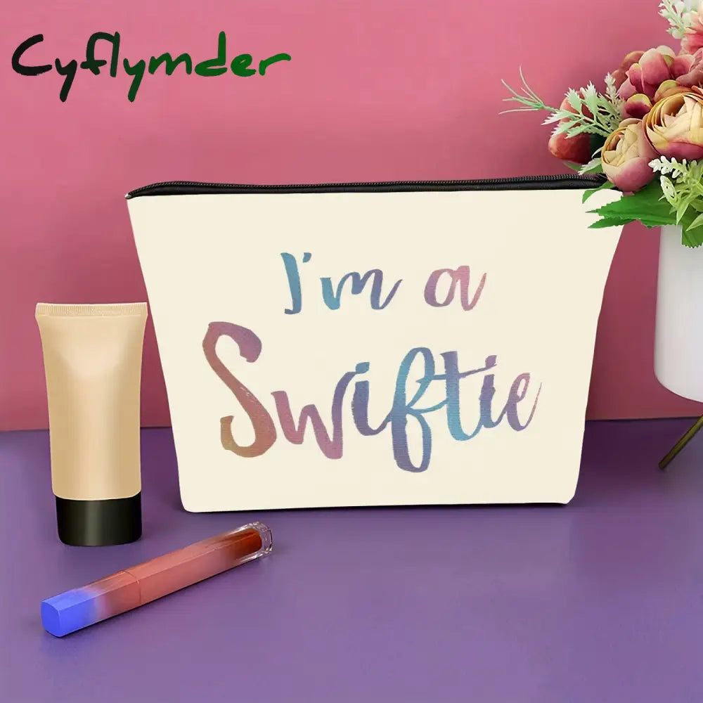 Cyflymder I Am A Swiftie Makeup Bag Fan Gift Music Lover Merchandise Zipper Roomy Pouch For Friends